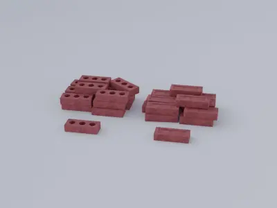 Bricks Low-poly 3D model purchase