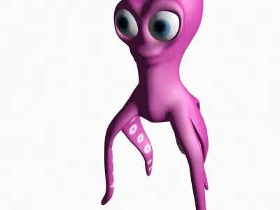 Squid Toon Low-poly 3D model