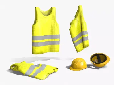 Safety Equipments Set 01 Low-poly 3D model