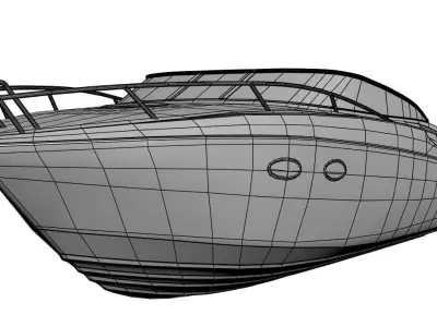 White and blue exlusive yacht 3D model