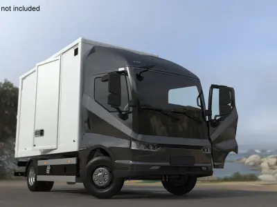 Modern Truck Black Rigged 3D model