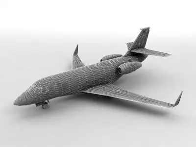 Dassault Falcon 2000 Aircraft  Low-poly 3D model