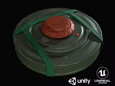 Land mine Free low-poly 3D model