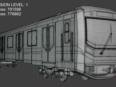 Sofia metro locomotive 3D model