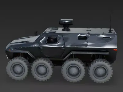 Realistic Stealth 8x8 Armored Vehicle 3D Model Low-poly 3D model
