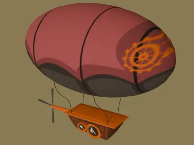 Flying Ship Free low-poly 3D model
