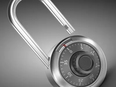 Padlock metal Low-poly 3D model purchase