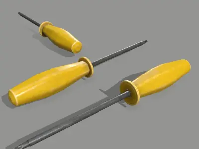 screwdriver pair of screwdrivers Low-poly 3D model
