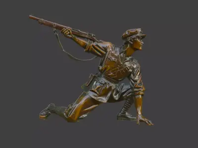 Military sculpture warrior  military battle war hero  soldier 3D print model 26