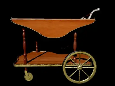 victorian wine cart 3D model