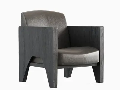 Modern Leather Armchair 02 3D model