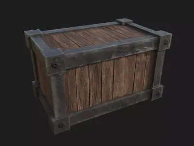 Wood and metal Box Low-poly 3D model