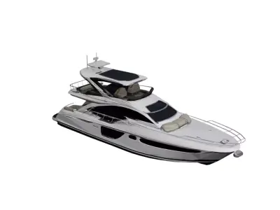 Azimut 68 Fly Luxury Yacht Low Poly Motor Yacht Low-poly 3D model