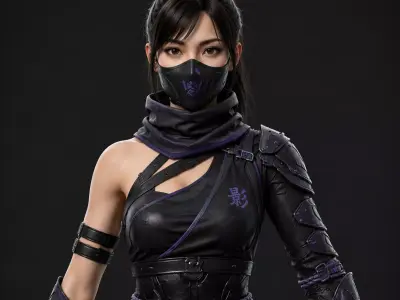 Female Ninja Scifi 3D model