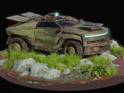 Sci fi CAR Military - Off road - Original Concept Humvee Rigged 3D model