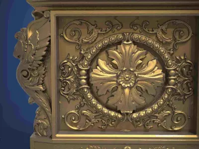 Carved clock for 3D printing and CNC 3D print model 24