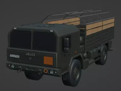 Jelcz 442 Polish army transport truck Low-poly 3D model