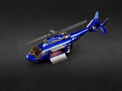 Helicopter PBR Low-poly 3D model