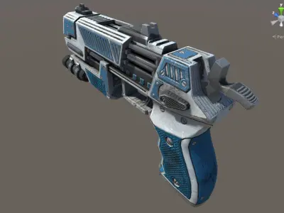 Low poly sci-fi pistol Low-poly 3D model