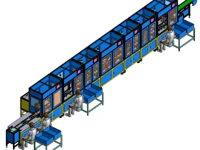 Fully automatic bulb assembly production line 3D model