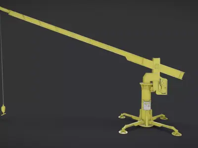 Old Davit Crane Low-poly PBR Low-poly 3D model