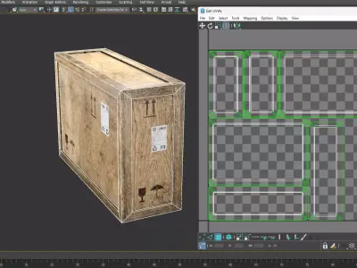wooden crate PBR 4K Low-poly 3D model 5