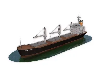 Bulk Carrier Low-poly 3D model