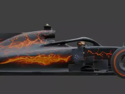 Stealth Black Formula Racing 3D Model V04 Low-poly 3D model