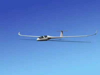 DG-1000 Glider Bare Metal 3D model