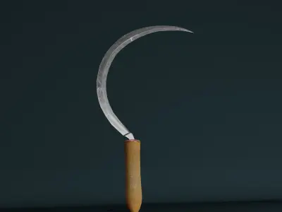Sickle Low-Poly model reaping hook Low-poly 3D model