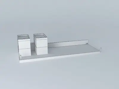 Architectural detail shelf with two cubes Free 3D model