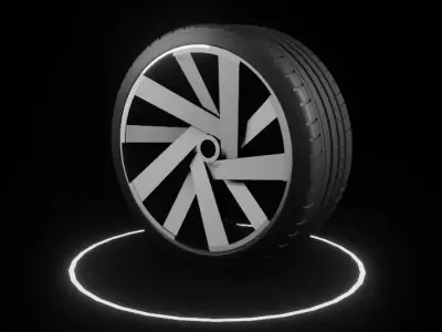Sport concept wheel Low-poly 3D model