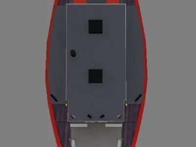 Low Poly Steamboat boat Low-poly 3D model