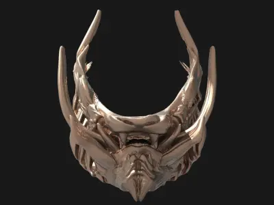 Horned lion mask 1 3D model