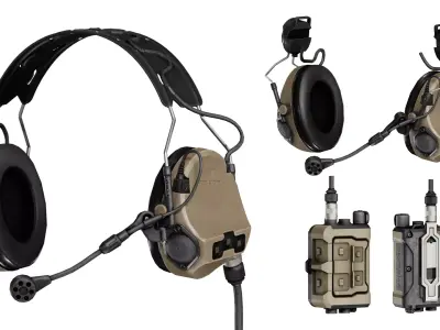 3M PELTOR COMTAC VII Low-poly 3D model