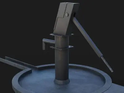 Vintage Water Hand Pump Low-poly 3D model - GameReady Low-poly 3D model