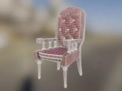 Wizard Chair 3D model Low-poly 3D model