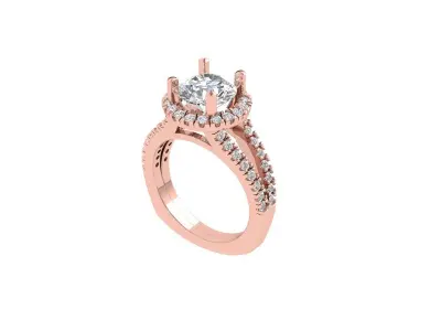 Wedding Art Deco Ring 3D print model 3