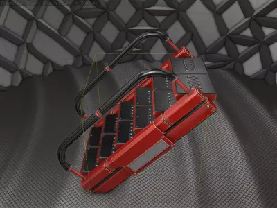 Sci-Fi Stairs - 7 - Red Version Low-poly 3D model