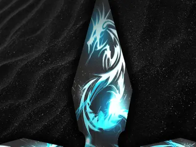 blue dragon ninja shuriken Free low-poly 3D model