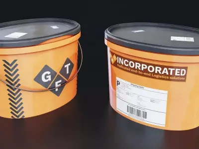 Logistics Plastic Shipping Bucket Set Low-poly 3D model