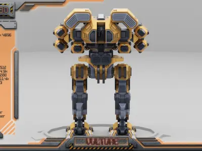 Vulture BattleMech Low-poly 3D model