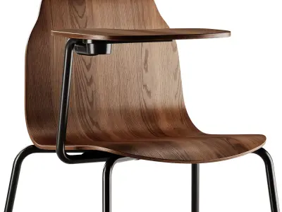 Sancal Boby Wood Chair with Writing Table 3D model