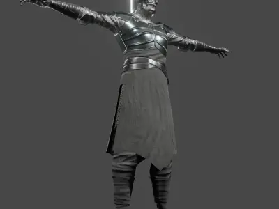 Ghost medieval templar knigh suit Low-poly 3D model