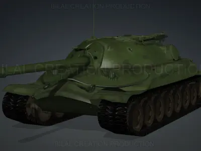 ANIMATED TANK Low-poly 3D model