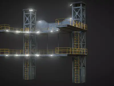 Platform for Games Low-poly 3D model