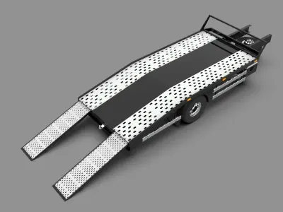 Generic Flatbed Tow Truck Low-poly 3D model