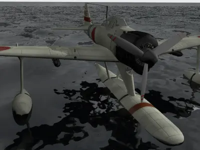 Nakajima A6M2-N Rufe 3D model