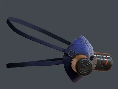 Gas mask helmet 3d model scifi Low-poly  Low-poly 3D model 16