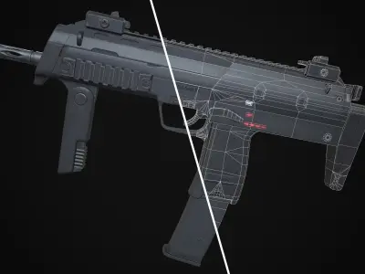 MP7A1 gun Low-poly 3D model